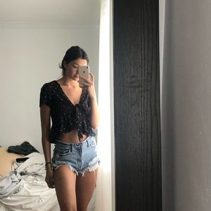 john galt tie-front shirt